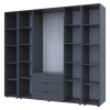 Kleiderschrank Doros Gelar Graphitgrau 4 Türen mit 2 offenen Regalböden 231,4x49,5x203,4 (42005064)