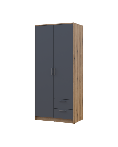 Kleiderschrank Doros Rondi mit Drehtüren Artisan Eiche / Graphitgrau 2 Türen 82x52x195 (80737804)