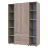 Kleiderschrank Doros Gelar Sonoma Eiche 2 Türen mit 2 offenen Regalböden 153,9x49,5x203,4 (42005045)
