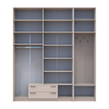 Kleiderschrank Doros Rondi mit Kleiderstange, Spiegel und hohem Oberschrank Kaschmir 4 Türen 220x52x260 (42005408)