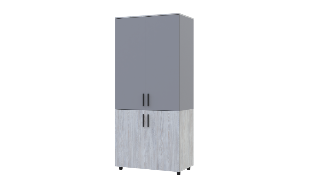 Kleiderschrank Doros Thorn Natti Kiefer/Grau 2 Türen Kleiderstange 90x51,6x200 (44900463)
