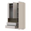 Kleiderschrank Doros Dale Kaschmir/Artisan Eiche 3 Türen 150x52x220 (80737726)