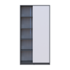 Kleiderschrank Doros Student mit Drehtüren Graphitgrau / Weiß 90x38x180 (44900273)