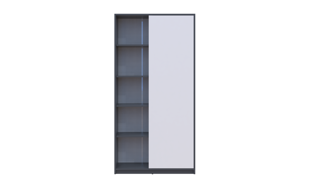 Kleiderschrank Doros Student mit Drehtüren Graphitgrau / Weiß 90x38x180 (44900273)