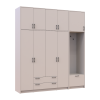 Kleiderschrank Doros Rondi mit Kleiderstange und hohem Oberschrank Kaschmir 4 Türen 220x52x260 (42005399)