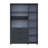 Kleiderschrank Doros Thorn Anthrazit 3 Türen 3 Schubladen Böden 135x51,6x200 (44900494)