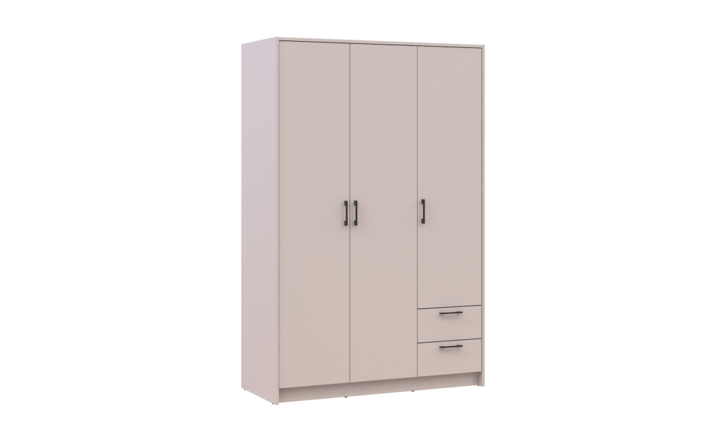 Kleiderschrank Doros Rondi mit Drehtüren Kaschmir 3 Türen 121x52x195 (80738472)