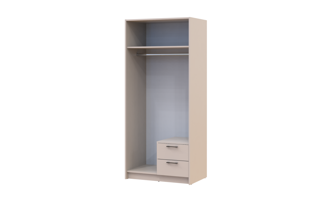 Kleiderschrank Doros Rondi mit Drehtüren mit Spiegel Kaschmir 2 Türen 82x52x195 (80738468)