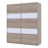 Kleiderschrank Doros L-Caiser Schiebetüren Sonoma Eiche Weiß Klondike 2 Türen 180x60x213 (65789455)