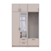 Kleiderschrank Doros Rondi mit Kleiderstange, Spiegel und Oberschrank Kaschmir 2 Türen 142x52x236 (42005403)
