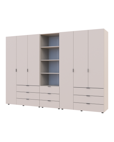 Kleiderschrank Doros Gelar Kaschmir 3+3 Türen Säulenschrank 292,4x49,5x203,4 (42005178)