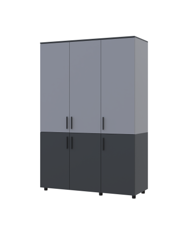 Kleiderschrank Doros Thorn Anthrazit/Grau 3 Türen Kleiderstange 135x51,6x200 (44900519)