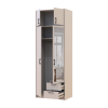 Kleiderschrank Doros Rondi mit Drehtüren mit Oberschrank und Spiegel Kaschmir 2 Türen 82x52x236 (80738470)