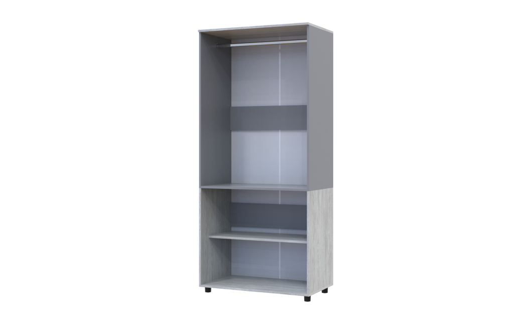Kleiderschrank Doros Thorn Natti Kiefer/Grau 2 Türen Kleiderstange 90x51,6x200 (44900463)
