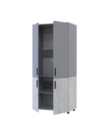 Kleiderschrank Doros Thorn Natti Kiefer/Grau 2 Türen Kleiderstange 90x51,6x200 (44900463)