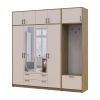 Kleiderschrank Doros Rondi mit Kleiderstange, Spiegel und Oberschrank Artisan Eiche/Kaschmir 4 Türen 220x52x236 (42005298)