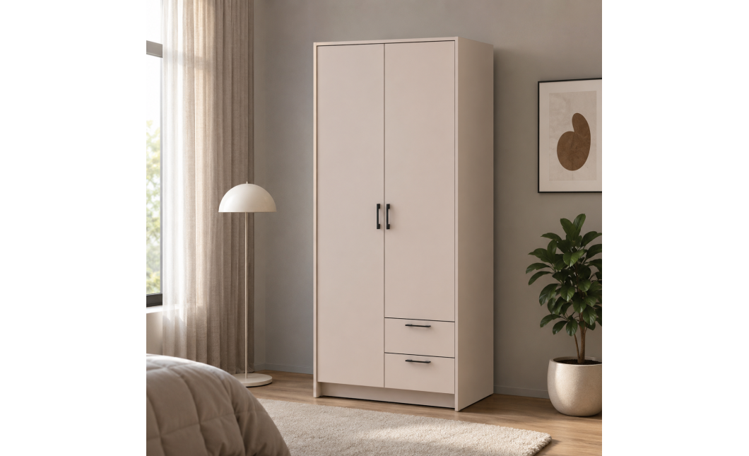Kleiderschrank Doros Rondi mit Drehtüren Kaschmir 2 Türen 82x52x195 (80738467)
