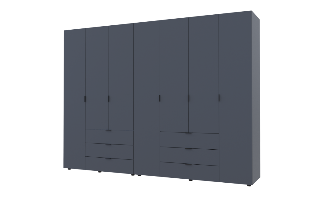 Kleiderschrank Doros Gelar Set mit Drehtüren Graphitgrau 3+4 Türen 271,2x49,5x203,4 (42002128)