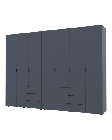 Kleiderschrank Doros Gelar Set mit Drehtüren Graphitgrau 3+4 Türen 271,2x49,5x203,4 (42002128)