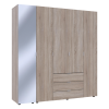 Drehtürenschrank Doros Gelar Sonoma Eiche 4 Türen mit Spiegel 194x49,5x203,4 (42002162)