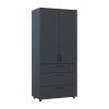 Kleiderschrank Doros Thorn Anthrazit 2 Türen 3 Schubladen Kleiderstange 90x51,6x200 (44900445)