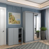 Schuhschrank Doros Kassel mit Spiegel Grau 3 Türen 97×40×110 (42005509)