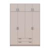 Kleiderschrank Doros Rondi mit Drehtüren mit Oberschrank Kaschmir 4 Türen 160x52x236 (80738479)