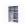 Kleiderschrank Doros G-Caiser Schiebetüren Weiß Graphitgrau mit Spiegel 160x60x240 (42005086)