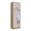 Kleiderschrank Doros Rondi mit Drehtüren mit Oberschrank und Spiegel Artisan Eiche / Kaschmir 2 Türen 82x52x260 (42005195)