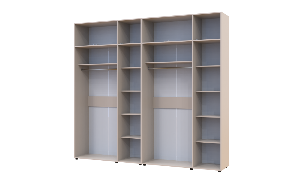 Kleiderschrank mit Aufsatz Doros Kasper Kaschmir 3+3 Türen 270x50x245 (42005526)