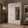 Drehtürenschrank Doros Rondi mit Kleiderstange und Oberschrank Kaschmir 2 Türen 142x52x236 (42005394)