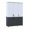 Kleiderschrank Doros Thorn Anthrazit/Weiß 3 Türen Böden 135x51,6x200 (44900516)