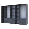 Kleiderschrank Doros Gelar Graphitgrau 3+3 Türen Säulenschrank 292,4x49,5x203,4 (42005172)