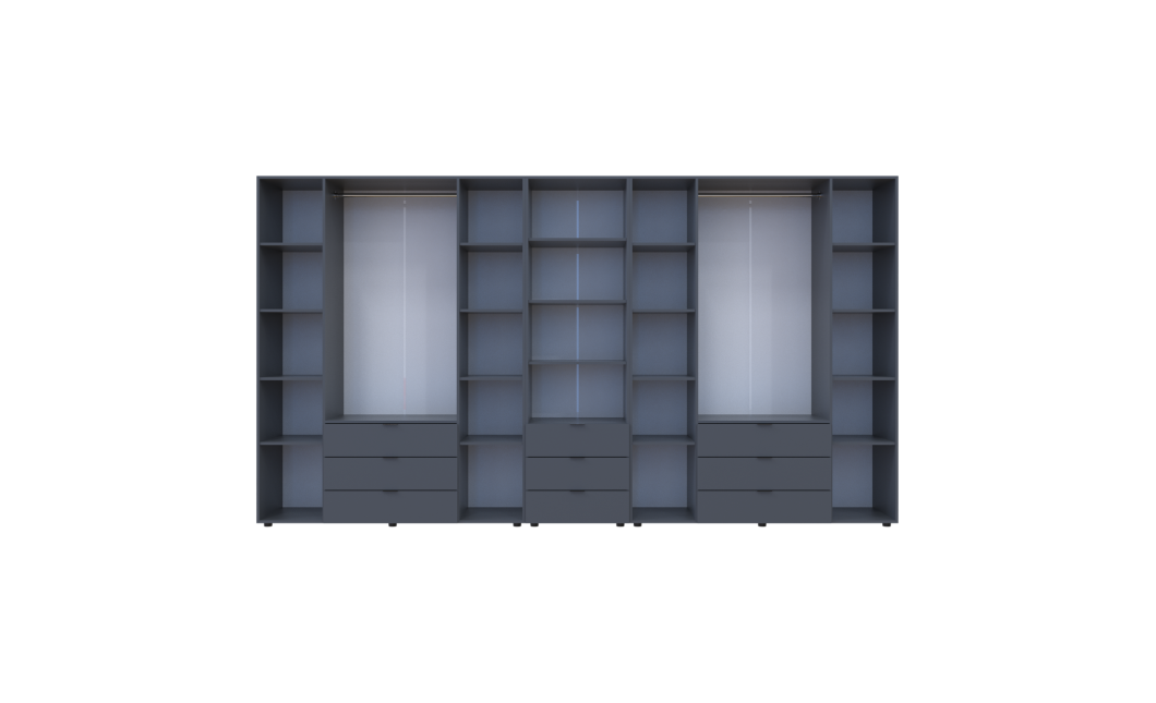 Kleiderschrank Doros Gelar Graphitgrau 4+4 Türen Säulenschrank 370x49,5x203,4 (42005173)