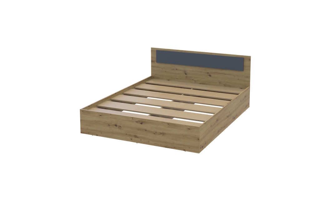 Bett Doros Rondi Doppelbett Eiche Artisan/Anthrazit 160x200 (44900532)