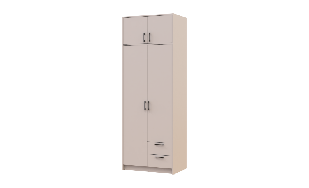 Kleiderschrank Doros Rondi mit Drehtüren mit Oberschrank Kaschmir 2 Türen 82x52x236 (80738469)