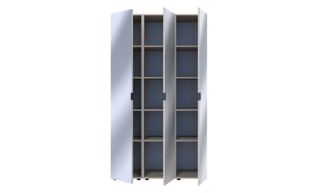 Kleiderschrank Set Doros Gelar Kaschmir mit 3 Spiegeln 117x49,5x203,4 (42005104)