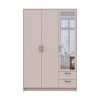 Kleiderschrank Doros Rondi mit Drehtüren mit Spiegel Kaschmir 3 Türen 121x52x195 (80738473)