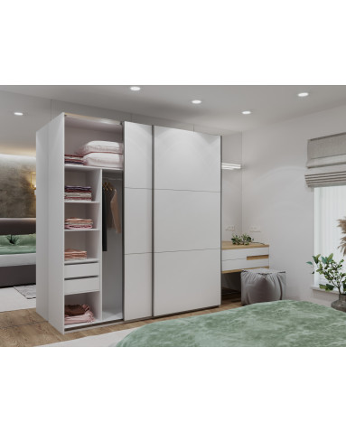 Kleiderschrank Doros G-Caiser Schiebetüren Weiß 2 Türen 220x60x240 (42003007)