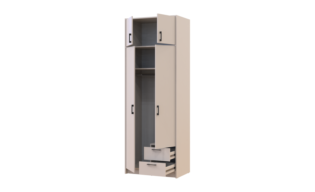 Kleiderschrank Doros Rondi mit Drehtüren mit Oberschrank Kaschmir 2 Türen 82x52x236 (80738469)