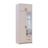 Kleiderschrank Doros Rondi mit Drehtüren mit Oberschrank und Spiegel Kaschmir 2 Türen 82x52x236 (80738470)