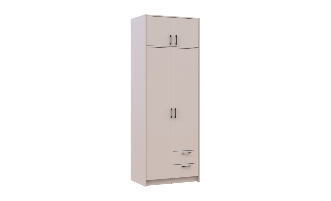 Kleiderschrank Doros Rondi mit Drehtüren mit Oberschrank Kaschmir 2 Türen 82x52x236 (80738469)