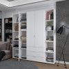 Kleiderschrank Doros Gelar Weiß 3 Türen mit 2 offenen Regalböden 192,6x49,5x203,4 (42005035)