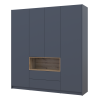Kleiderschrank Doros Dale Anthrazit/Ewok Eiche 4 Türen 206x52x220 (44900527)