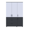 Kleiderschrank Doros Thorn Anthrazit/Weiß 3 Türen 3 Schubladen Böden 135x51,6x200 (44900518)