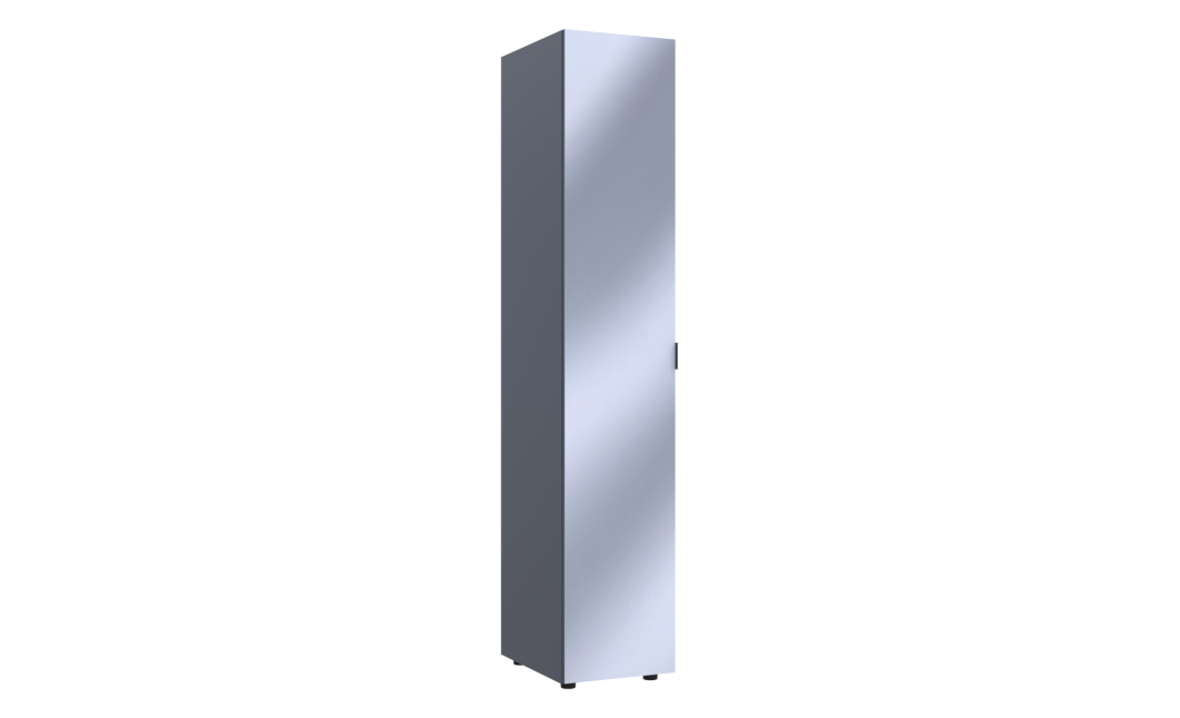 Kleiderschrank Doros Gelar Graphitgrau mit Spiegel 39x49,5x203,4 (44900244)