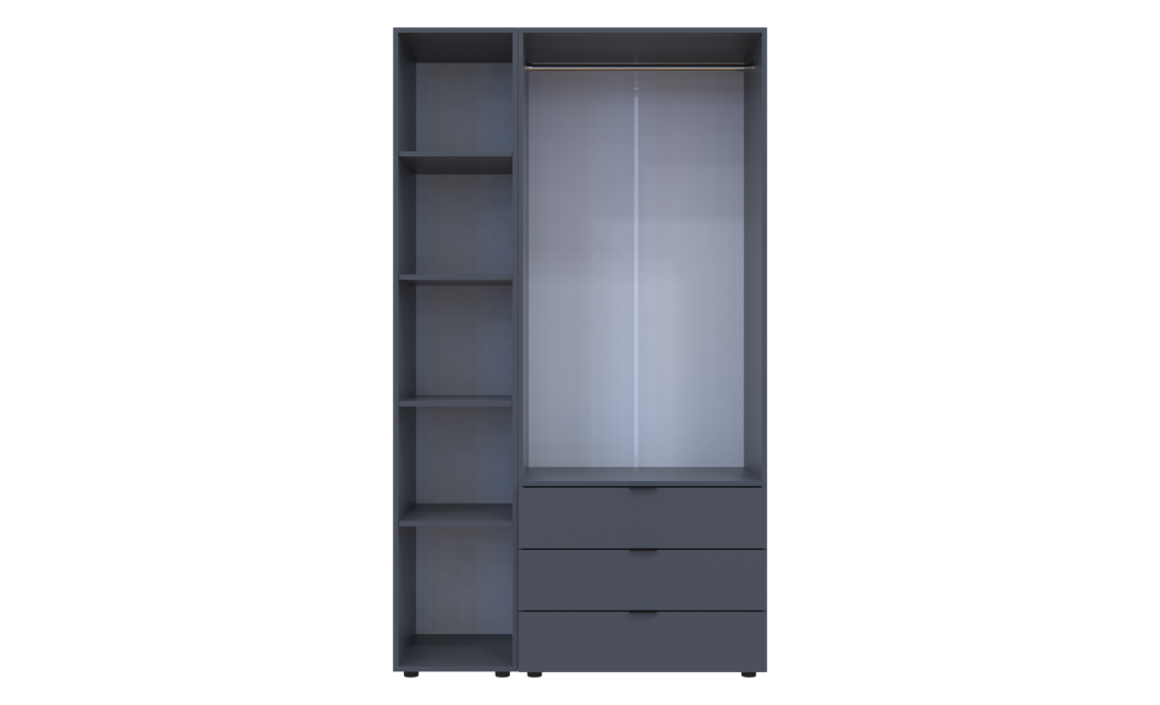 Drehtürenschrank Doros Gelar Graphitgrau 2 Türen mit Spiegel 116,5x49,5x203,4 (42002155)