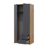 Kleiderschrank Doros Rondi mit Drehtüren Artisan Eiche / Graphitgrau 2 Türen 82x52x195 (80737804)