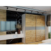 Kleiderschrank Doros G-Caiser Schiebetüren Weiß/Ewok Eiche Graphit 2 Türen 220x60x240 (44900390)
