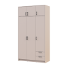 Kleiderschrank Doros Rondi mit Drehtüren mit Oberschrank Kaschmir 3 Türen 121x52x236 (80738474)
